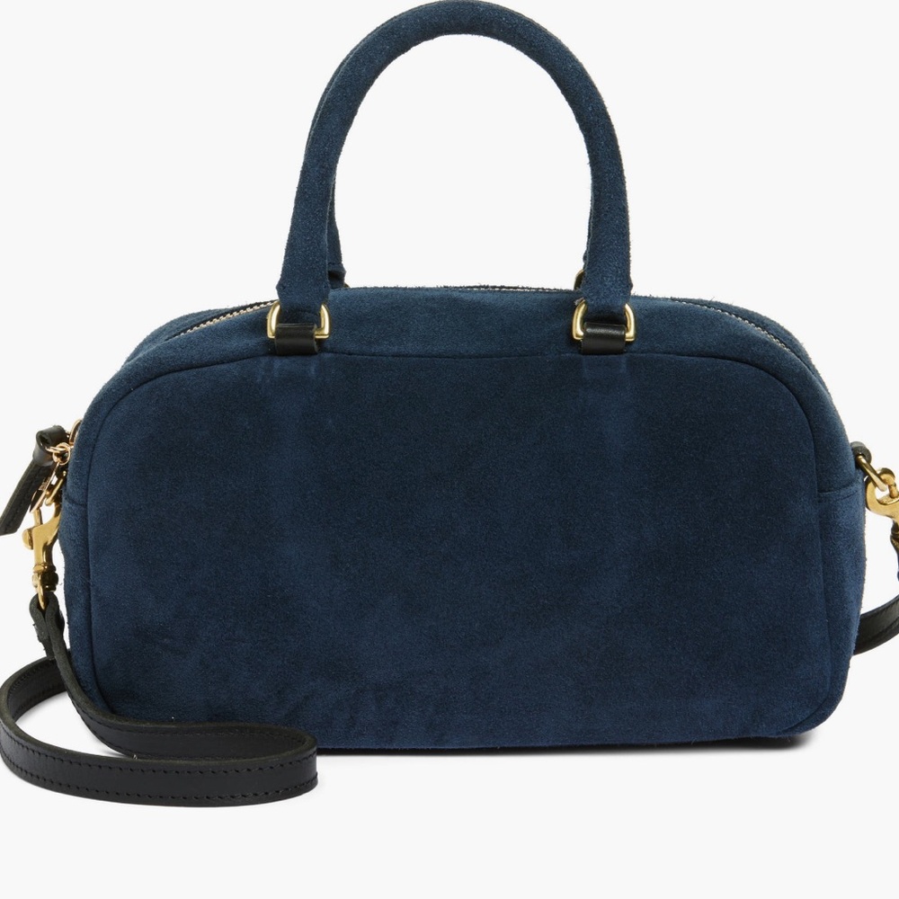 Clare V Petite Claude Navy Blue Suede (Sold Out Style)
